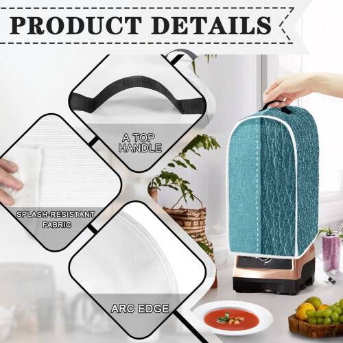 Blender Dust Cover for Kitchen & Kitchen Home 1Set, Blue Fabric and “Leather“ Panel 1
