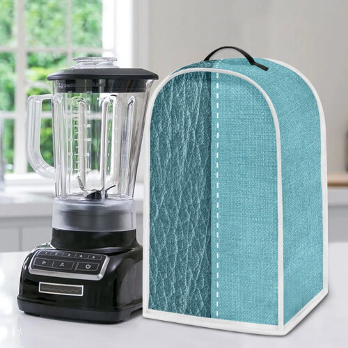 Blender Dust Cover for Kitchen & Kitchen Home 1Set, Blue Fabric and “Leather“ Panel 2