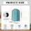 Blender Dust Cover for Kitchen & Kitchen Home 1Set, Blue Fabric and “Leather“ Panel 4