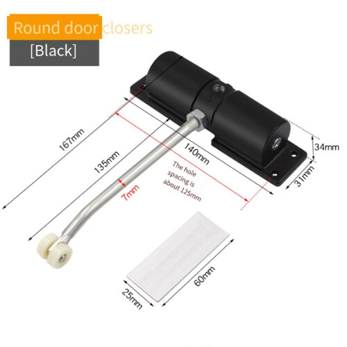 2X 180 Degree Automatic Door Closer Metal Adjustable Heavy Duty Safety Spring Silence Convert Hinged 2