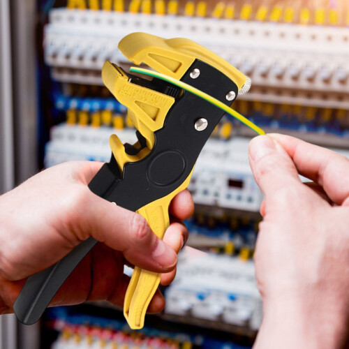 Auto Wire Stripper & Cutter, Self-Adjusting, 0.2–6.0mm, S55C Blade, for Electrical/Telephone Lines, with Cutting Function 2