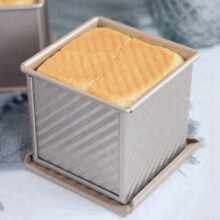 3X Loaf Pan with Lid, 0.55Lb(250G) Dough Capacity Non-Stick Square Toast Box for Oven Baking