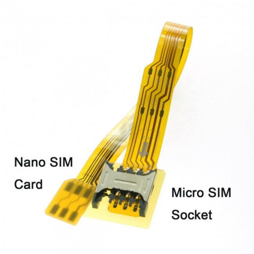 Κιτ επέκτασης κάρτας Micro SIM σε Nano SIM από αρσενικό σε θηλυκό, μαλακό, επίπεδο καλώδιο 1