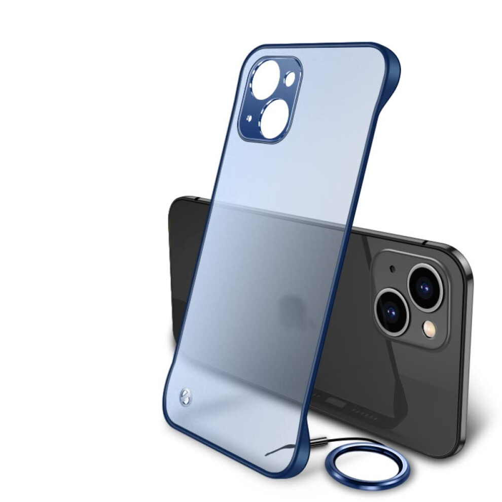 Clear Matte Ultra Thin Shockproof AntiâFingerprint Cover With Ring For Iphone 13 Mini Blue 9771547611165