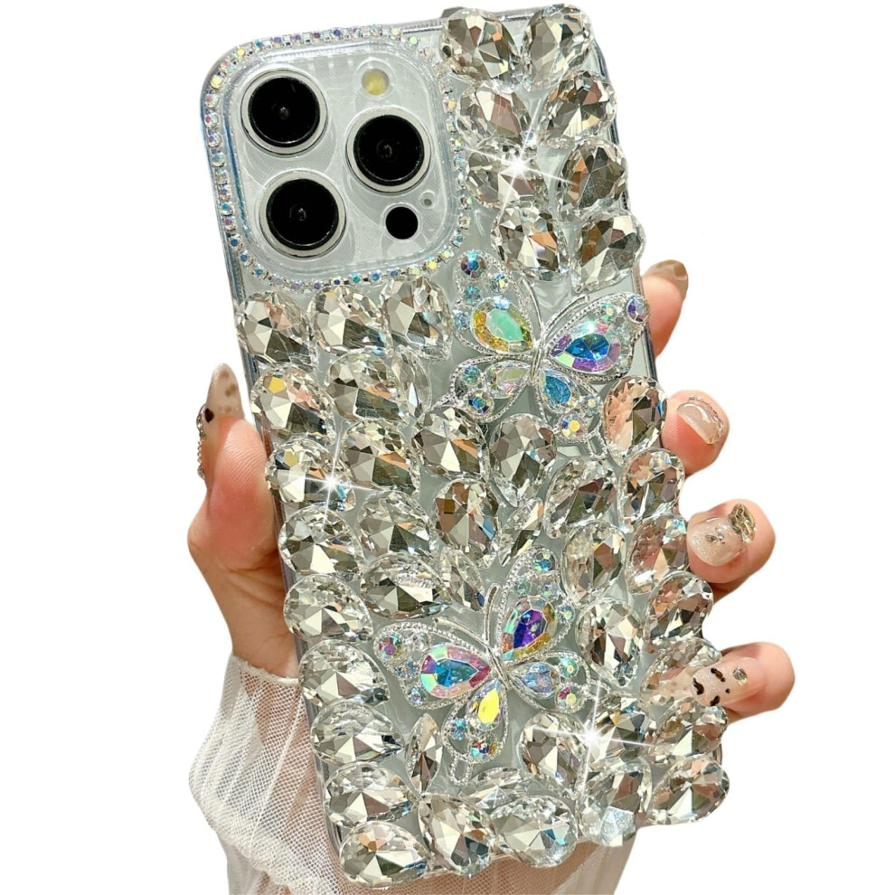 Case For Iphone 14 Pro Max Bling Rhinestone Crystal Butterfly Design With Shockabsorbing Tpu Bumper 9330225057888