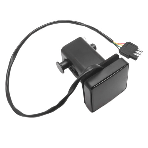 2X Luz de Freio Defumada de 15 LEDs de 2 Polegadas DRL Trailer Hitch Cover Encaixe Reboque e Transporte com Pino 12V 1
