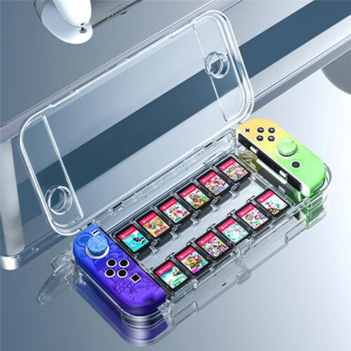Protective Case for  2 Game Console Crystal Shell Highly Transparent PC Material Game Card Slot Storage Design 2
