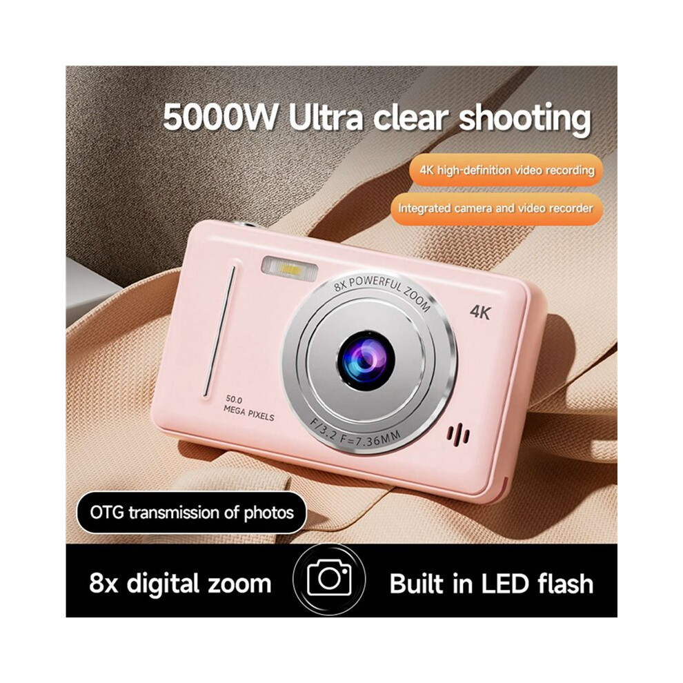 2X 4K Digital Camera Retro Ccd Camera Entry-Level Camera Dual Camera Flash 50 Million Pixels Auto Focus Camera,A 6033578599601