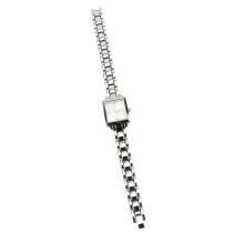Women’s Water-Resistant 30m Rectangular Stainless Steel Watch Silver Dial
