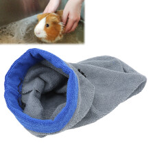Absorbierendes kleines Tierbadtuch mit Tragetasche für Hamster, Frettchen 24x36cm Grau
