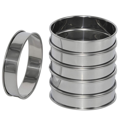 36 Pack 4 Polegadas Double Rolled English Muffin Rings, Aço Inoxidável Crumpet Rings, Tart Rings, Round 1