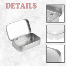 12 PCS Small Storage Box with Lid Rectangular Small Tin Boxes Metal Box with Lid Small Tin Box for Home Storage Silver