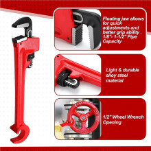 2pcs 8in Double Ended Valve Wrench Pipe and Valve Wrench Refinery Wheels 1/8in-1-1/2in Pipe Capacity for Protecting From