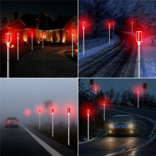 Lot de 4 Lampes Solaires D'Extérieur, Étanches, Réfléchissantes, avec 2 Modes D'Éclairage, Rouge.