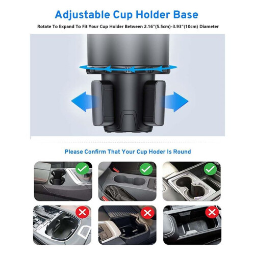 Cup Holder Expander for Car 40 Oz Car Cup Holder Extender Adapter with Adjustable Base 2