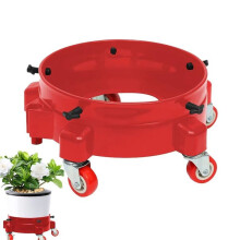 Bucket Cart Accessories Car Wash with Wheels Multifunctional Holder Car Wash Accessories Red