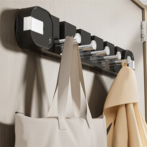 Suction Cup Hook Wall-Mounted Folding Coat Rack Foldable Hooks Space-Saving Hook for Clothes Towels Hats Bags 1