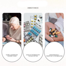 Monthly Pill Cases Travel Dispenser Storage Container Colorful Pill Dispenser Packing Container 32 Slot Pill Box Black