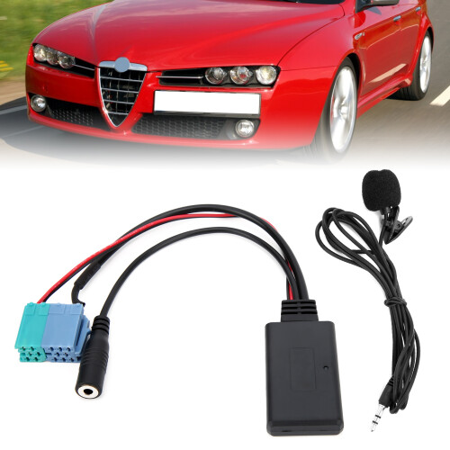 Fiat Grande Punto 12V DC Microphone Adapter AUX Cable Bluetooth 5.0 Replacement