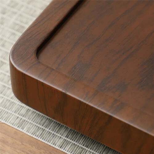 High Imitation Solid Wood Tea Tray Home Use Whole Rectangle Simple Bamboo Tea Tray Table with Drainage Pipe 2