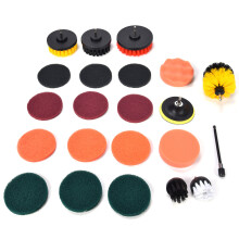 22-teiliges Bohrbürsten-Set für Wand- und Bodenreinigung - Kunststoff Nylon Schwamm