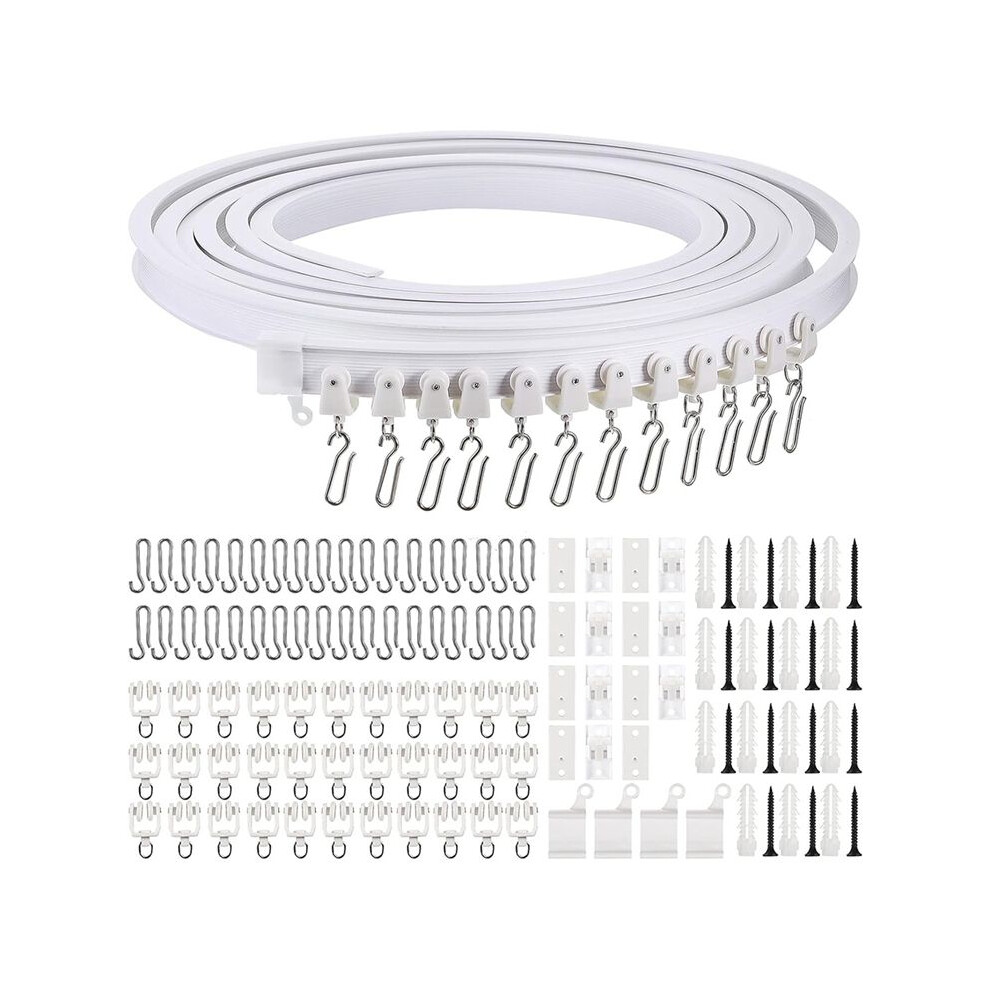 Flexible Bendable Ceiling Curtain Track, 9.8Ft/16.4Ft(5M), Ceiling Mount For Curtain Rail With Track For Room Divider Tauoh