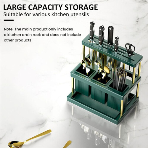 2025 New Kitchen Knife Holder - PP Multi-Function, Cutlery & Cutter Utensil Drainer Rack, Space-Saving Utensil Organizer 2