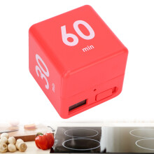 Plastik-Kubus-Timer mit Gravity-Sensor, 15-60 Minuten, Rot