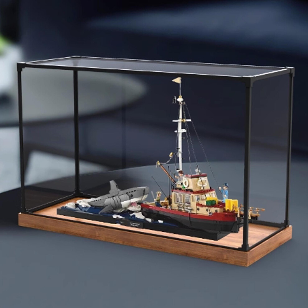 Acrylic Display Case For 21350 Jaws Killer Whale With Woodgrain Base And Dustproof Cover 9073542751724