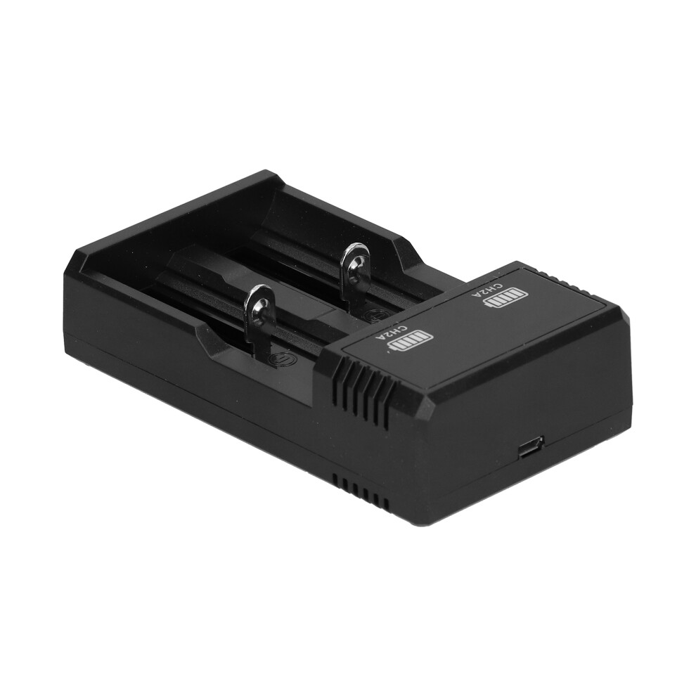 Universal 2 Bay Usb Battery Charger For 18500, 26650 Lithium Batteries Light 6931390865709