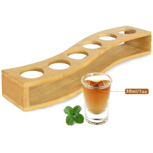 Shot Glasses 6pcs Shot Glass Set 1oz/30ml Shot Glass Holder Heavy Base for Whisky Tequila 6 Shot Glass Serving Tray