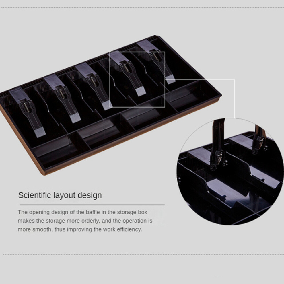 2X Cash Register Drawer Insert Tray 5 Banknotes/4 Coin Compartments With Metal Clips, Supermarket Cash Box 6033839935469