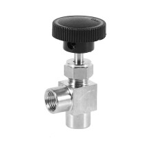 6X Needle Valve Adjustable Needle Valve 1/4 Inch Right Angle Female Thread BSP SS304 for Water Gas Oil