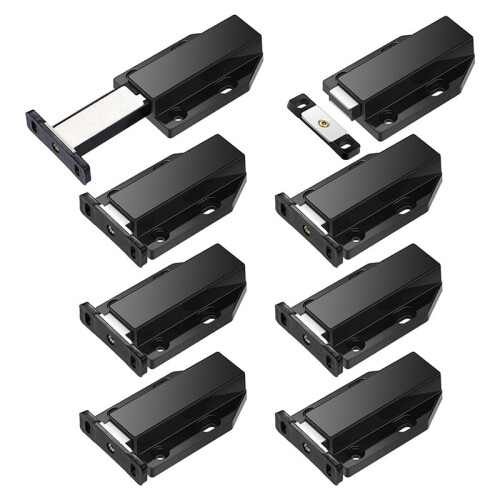 16 Pack Magnetic Push  Heavy Duty Push to Open Cabinet Hardware Push Release Magnets Touch , Black 2