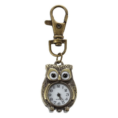 4X Keychain Clock Keyring Owl Shape 37X24Mm 2