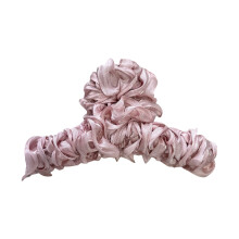 (Pink) Elegant Satin Hair Claw Clip for Thick/Thin Hair