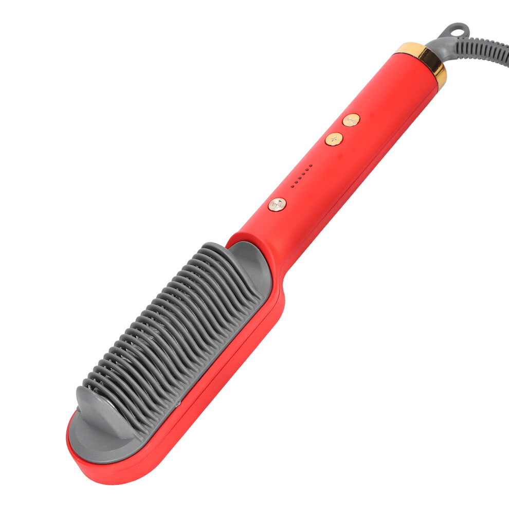 Red Ptc Hair Straightener Comb, Fast Heating, 27X5cm, 45W