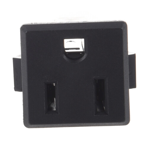 8X AC 125V 15A Panel Mount US Outlet Power Socket Black 2