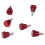 12Pcs M4x10mm Threads High -Knurled Thumb Screws Knobs Aluminum Alloy Red Knurled Shoulder Flat Tip Thumbscrew 4