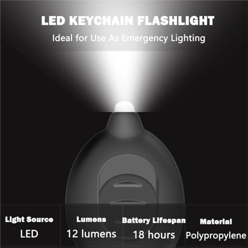 12pcs  LED Keychain Flashlight Micro-Pocket Light, Emergency LED Key Ring Flashlight, Batteries Included 2