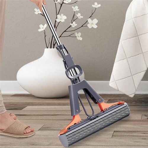 Floor Roller Mop PVA Sponge Roller Mop with Adjustable Handle Efficient Cleaning Absorbent Sponge Mop for Hardwood Tile 2