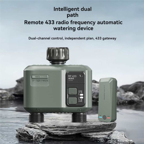 RF433 Dual-Channel Remote Control Automatic Watering Device Mobile Phone WiFi Timed Watering UK Plug