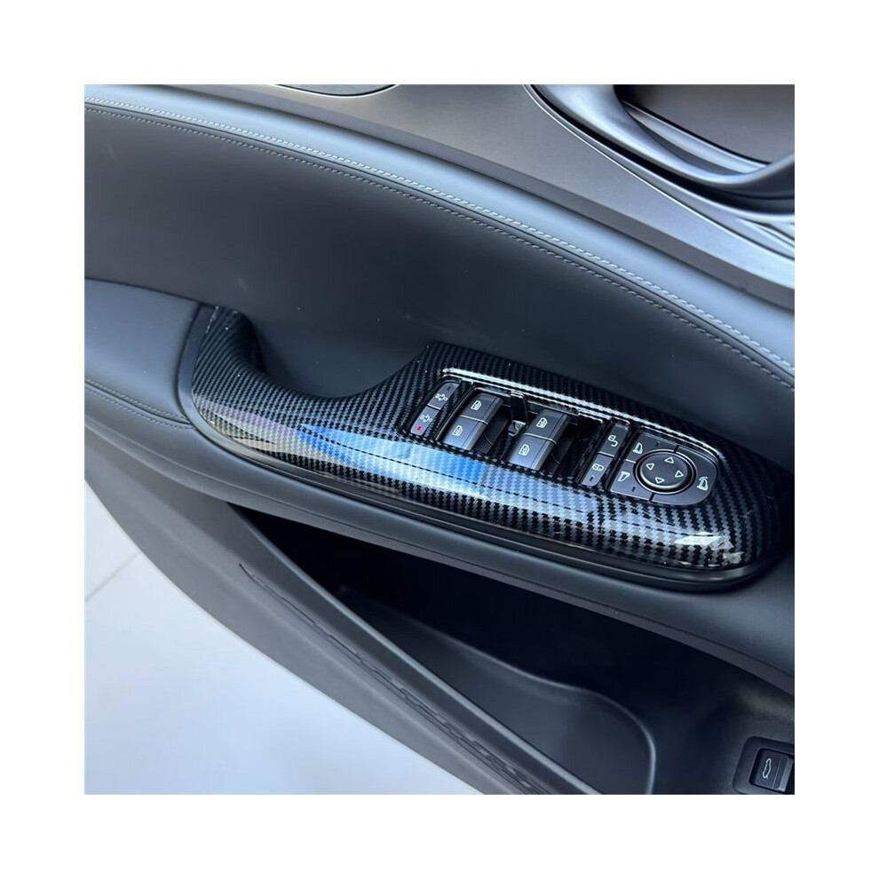 Tauoh Car Window Lift Button Cover Interior Door Armrest Trim Panel Carbon Fiber Color For Seal / Atto 4