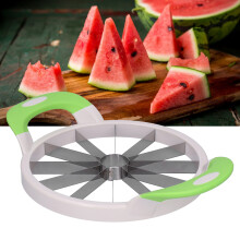 Wassermelonen-Schneider aus Edelstahl, Frucht-Schneidewerkzeug, Grün, für Zuhause, Reisen und Camping