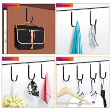12pcs over the Door Hooks, Door Hangers Hooks Rustproof Organizer Hook with Soft Rubber Padding