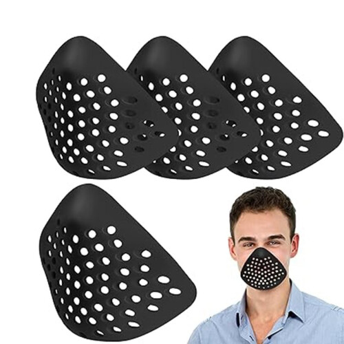 4Pcs 3D Silicone Mask Inner Bracket,Halloween Silicone Face Shell,Mask Face Frame Support for Halloween Cosplay Black 1