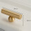 Brass Cabinet Handle - Modern Minimalist Design for Wardrobe and Drawer A 6