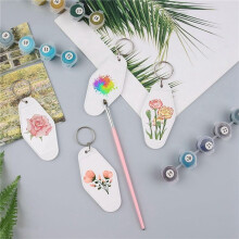 90Pack Motel Keychain Blanks Vintage Motel Keychains Sublimation Blank Keychain for Vinyl DIY Crafting Keychain White