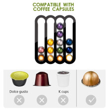 Support de Capsules de Café en Acrylique Noir, Support de Bureau pour la Cuisine, Support de Capsules de Café Blanc, Ensemble de Capsules de Café