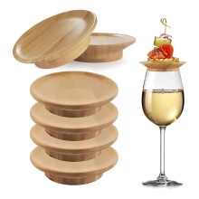 6Pcs Wine Glass Charcuterie Topper, Bamboo Wine Glass Topper Charcuterie Plate, Wine Glass Charcuterie Board Topper
